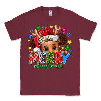 Burgundy Merry Christmas Classic Tee - CowhideDigitalArt