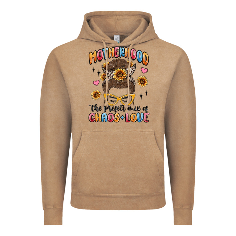 Motherhood The Perfect Mix Of Chaos And Love Vintage Hoodie by MaliasSmallBusiness | Teevron