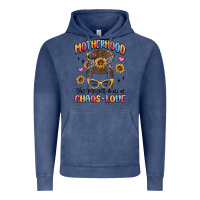 Vintage Denim motherhood the perfect mix of chaos and love Vintage Hoodie - MaliasSmallBusiness