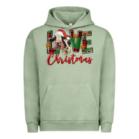 Pigment Oil Green love christmas holstein heifer Urban Hoodie - FaDigitalArtStudio
