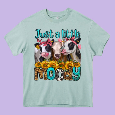 Just A Little Moody Heifers Heavy Core Tee Designed By Jasminsmagicworld
