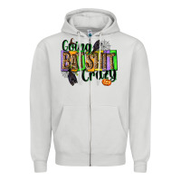 Dove Grey Going bat shit crazy Zipper Hoodie - NancyCooperArtShop