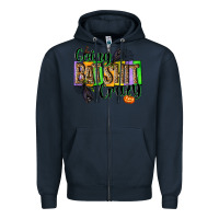 Navy Going bat shit crazy Zipper Hoodie - NancyCooperArtShop