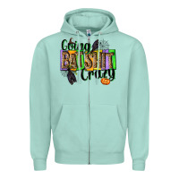 Seafoam Going bat shit crazy Zipper Hoodie - NancyCooperArtShop