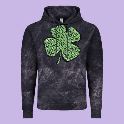 Leopard Shamrock Vintage Hoodie Designed By Maliassmallbusiness