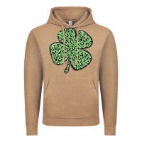 Vintage Coffee leopard shamrock Vintage Hoodie - MaliasSmallBusiness