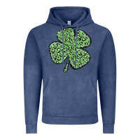 Vintage Denim leopard shamrock Vintage Hoodie - MaliasSmallBusiness