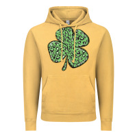 Vintage Mustard leopard shamrock Vintage Hoodie - MaliasSmallBusiness