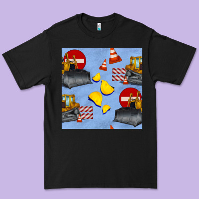 Bulldozer Seamles Pattern Premium Tee Designed By Bundleandbundleshop