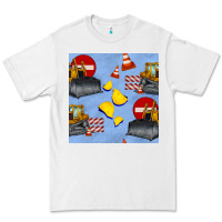 White bulldozer seamles pattern Premium Tee - BundleAndBundleShop