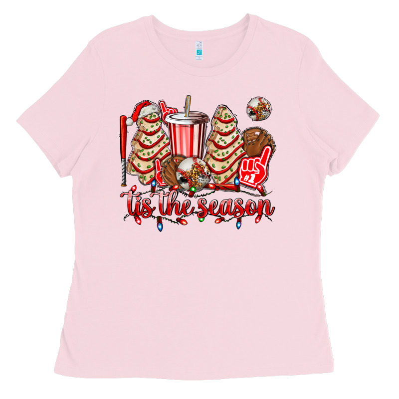 Tis The Season Christmas Tree  Cake Baseball Ladies Tee by AdoDesignShop | Teevron