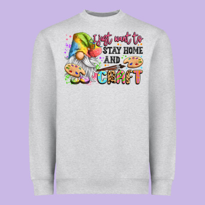 I Just Want To Stay Home And Craft Heavyweight Sweatshirt Designed By Lillyallendesigns