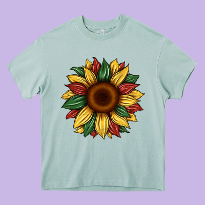Juneteenth Sunflower Heavy Core Tee Designed By Artiststas