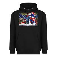 Black Patriotic snowman background 4th of july Heavyweight Hoodie - HowdyJamesFarm