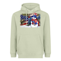 Matcha Patriotic snowman background 4th of july Heavyweight Hoodie - HowdyJamesFarm
