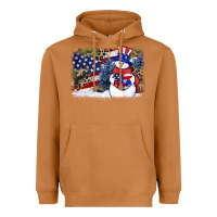 Meerkat Patriotic snowman background 4th of july Heavyweight Hoodie - HowdyJamesFarm