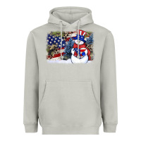 Moon Dust Patriotic snowman background 4th of july Heavyweight Hoodie - HowdyJamesFarm