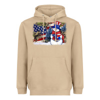 Mushroom Patriotic snowman background 4th of july Heavyweight Hoodie - HowdyJamesFarm