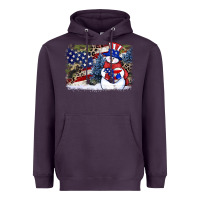 Patriotic Snowman Background 4th Of July Heavyweight Hoodie | Teevron