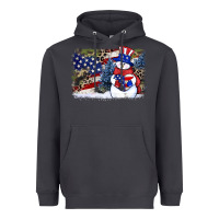 Smoke Patriotic snowman background 4th of july Heavyweight Hoodie - HowdyJamesFarm