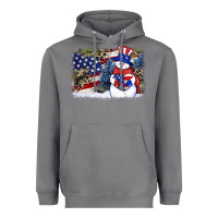 Storm Patriotic snowman background 4th of july Heavyweight Hoodie - HowdyJamesFarm