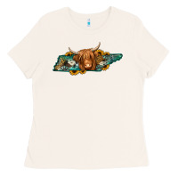 Bone tennessee map long haired cow Ladies Tee - Jasminsmagicworld