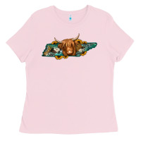 Tennessee Map Long Haired Cow Ladies Tee | Teevron