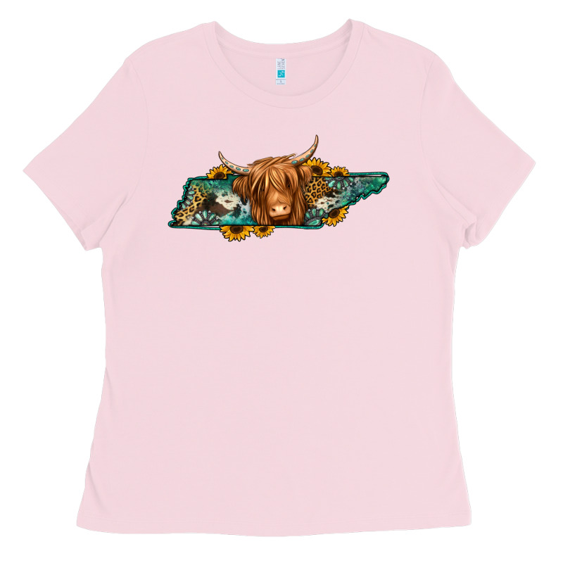 Tennessee Map Long Haired Cow Ladies Tee by Jasminsmagicworld | Teevron