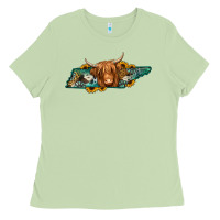 Matcha tennessee map long haired cow Ladies Tee - Jasminsmagicworld