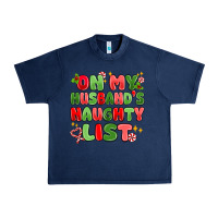 Navy on my husband's naughty list Urban Heavy Tee - MaliasSmallBusiness