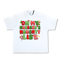 White on my husband's naughty list Urban Heavy Tee - MaliasSmallBusiness