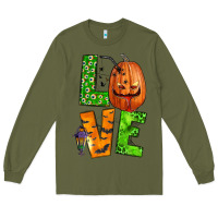 Army Green love halloween Long Sleeve Tee - BundleAndBundleShop