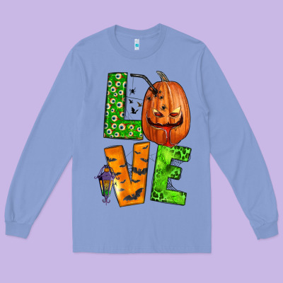 Love Halloween Long Sleeve Tee Designed By Bundleandbundleshop
