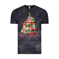 Cloud Black merry bookmas christmas book tree Vintage Tee - MaliasSmallBusiness