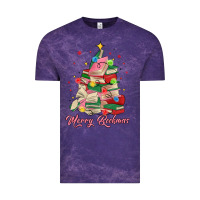 Cloud Purple merry bookmas christmas book tree Vintage Tee - MaliasSmallBusiness