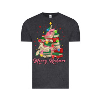 Vintage Black merry bookmas christmas book tree Vintage Tee - MaliasSmallBusiness