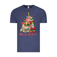 Vintage Denim merry bookmas christmas book tree Vintage Tee - MaliasSmallBusiness