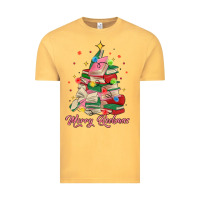Vintage Mustard merry bookmas christmas book tree Vintage Tee - MaliasSmallBusiness