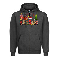 Charcoal Heather tis the season christmas Zipper Hoodie - texasbilliewilder