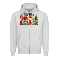 Dove Grey tis the season christmas Zipper Hoodie - texasbilliewilder