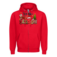 Red tis the season christmas Zipper Hoodie - texasbilliewilder