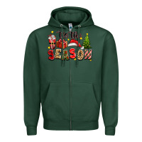 Sports Green tis the season christmas Zipper Hoodie - texasbilliewilder