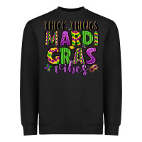 Black thick things mardi gras vibes Heavyweight Sweatshirt - LillyAllenDesigns