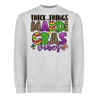 Heather Grey thick things mardi gras vibes Heavyweight Sweatshirt - LillyAllenDesigns