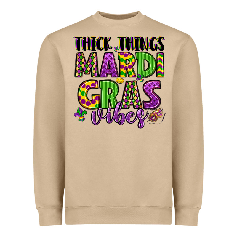 Thick Things Mardi Gras Vibes Heavyweight Sweatshirt by LillyAllenDesigns | Teevron