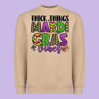 Thick Things Mardi Gras Vibes Heavyweight Sweatshirt Designed By Lillyallendesigns
