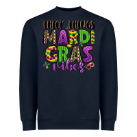 Navy thick things mardi gras vibes Heavyweight Sweatshirt - LillyAllenDesigns