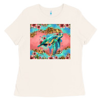 Bone floral turtle Ladies Tee - Jasminsmagicworld