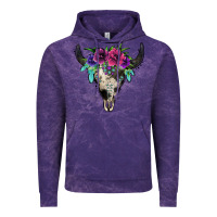 Cloud Purple cowhide bull skull Vintage Hoodie - Jasminsmagicworld