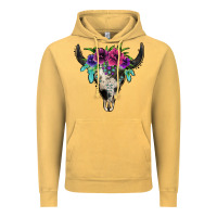Vintage Mustard cowhide bull skull Vintage Hoodie - Jasminsmagicworld